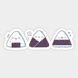 Kawaii Onigiri Japanese Rice Balls Trio Sticker